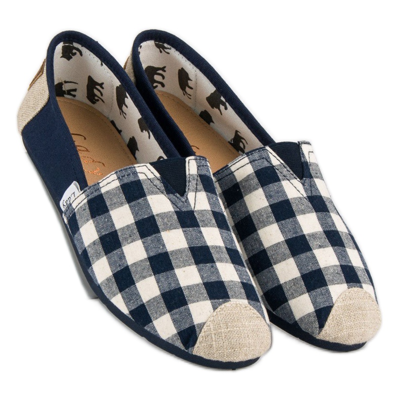 L. Day sapatilha xadrez azul marinho marrom azul-marinho 2