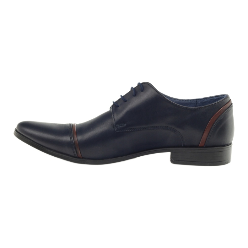 Veni vici Sapatos de couro formal, azul marinho masculino 149 2