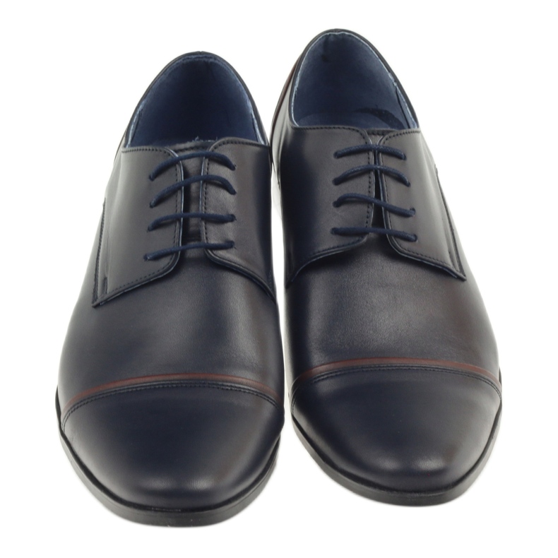 Veni vici Sapatos de couro formal, azul marinho masculino 149 3