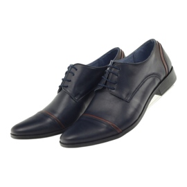 Veni vici Sapatos de couro formal, azul marinho masculino 149 4