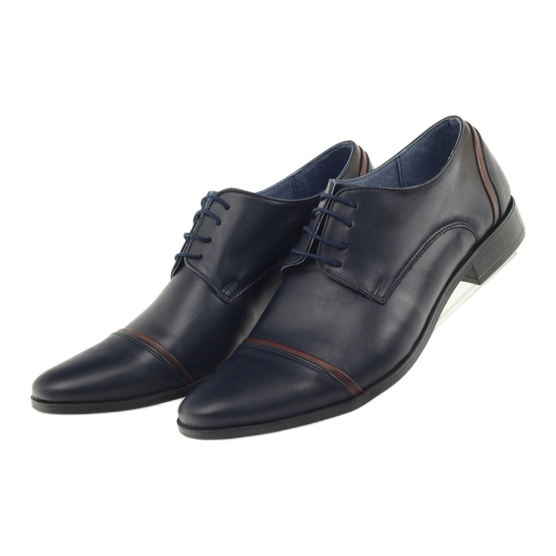 Veni vici Sapatos de couro formal, azul marinho masculino 149 4
