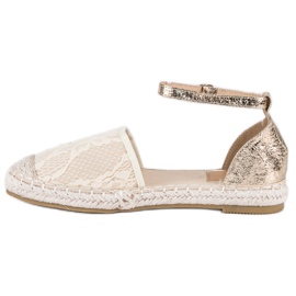 Nio Nio Alpercatas de renda castanho amarelo 1