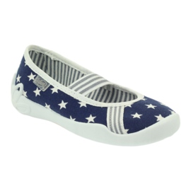 Chinelos femininos, estrelas, Befado193x065 branco azul marinho 1
