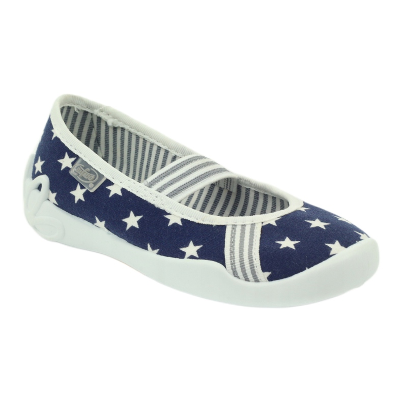Chinelos femininos, estrelas, Befado193x065 branco azul marinho 1