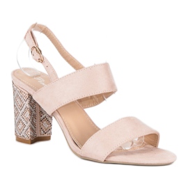 Sandálias elegantes com miçangas castanho 1 Sandálias elegantes com miçangas castanho 1