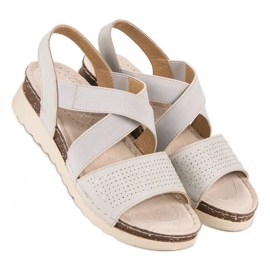 Sandália vinceza sem salto marrom cinza multicolorido 1