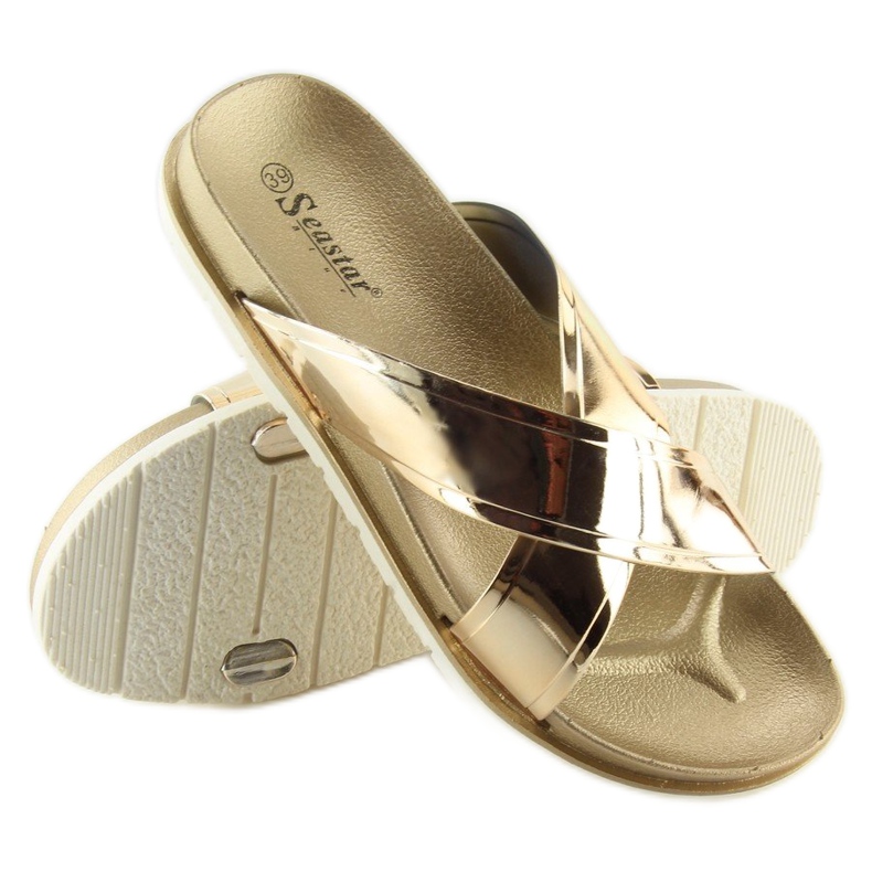 Chinelos espelhados dourados CK46P dourados 2