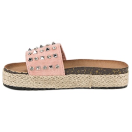 L. Lux. Shoes Chinelos alpargatas com tachas rosa 1 L. Lux. Shoes Chinelos alpargatas com tachas rosa 1