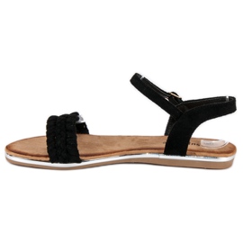 Super Me Sandálias rasas de camurça preto 1