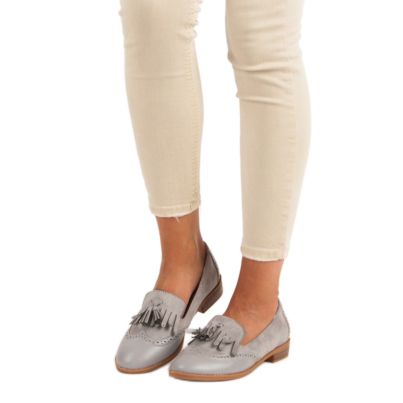 SDS Mocassins com franjas cinza 1