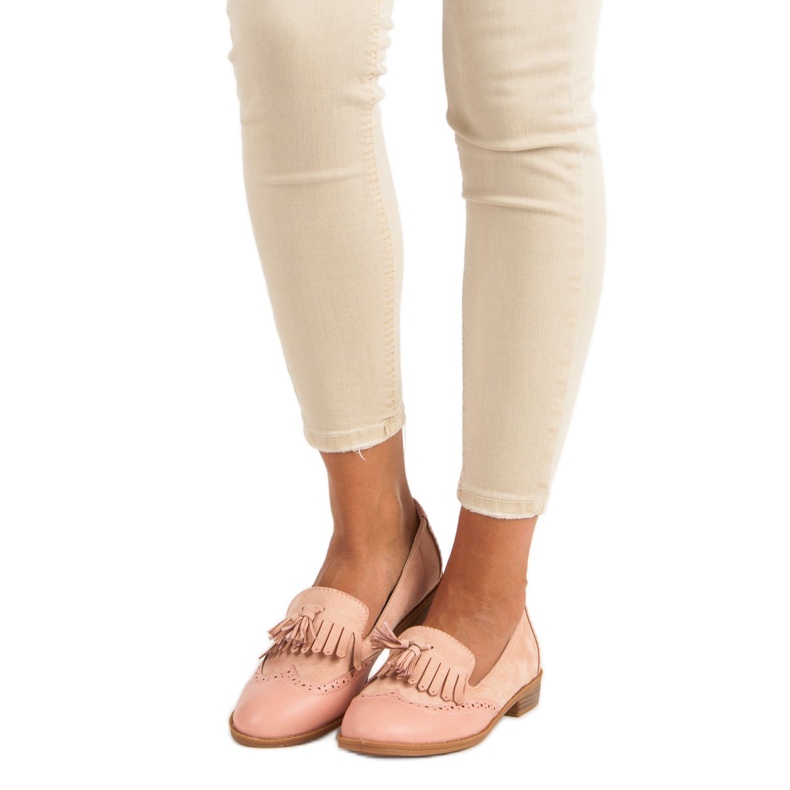 SDS Mocassim rosa com franjas 1