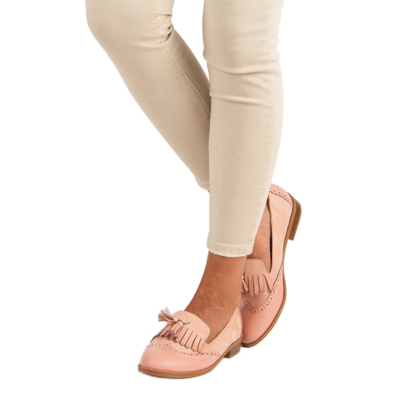 SDS Mocassim rosa com franjas 2