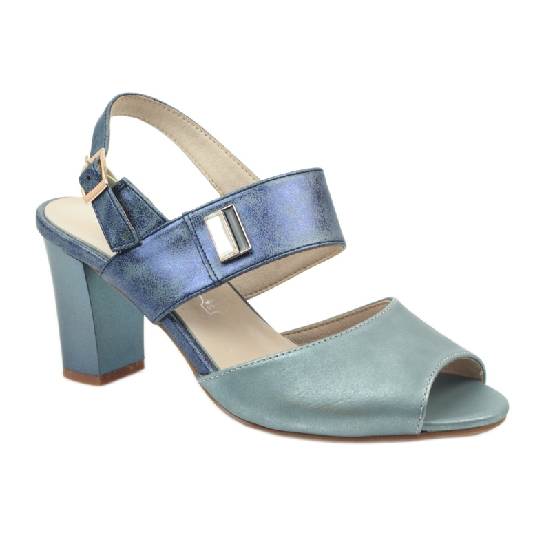 M.Daszyński Sandálias palmilha de couro Daszyński azul 1