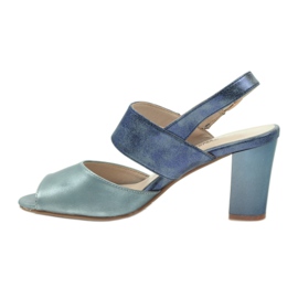 M.Daszyński Sandálias palmilha de couro Daszyński azul 2