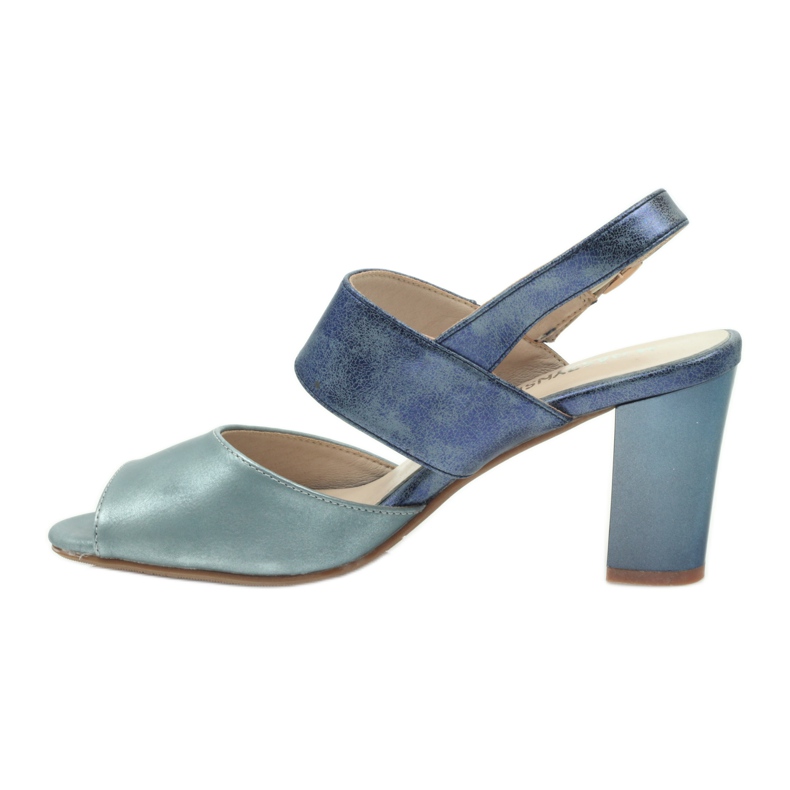 M.Daszyński Sandálias palmilha de couro Daszyński azul 2