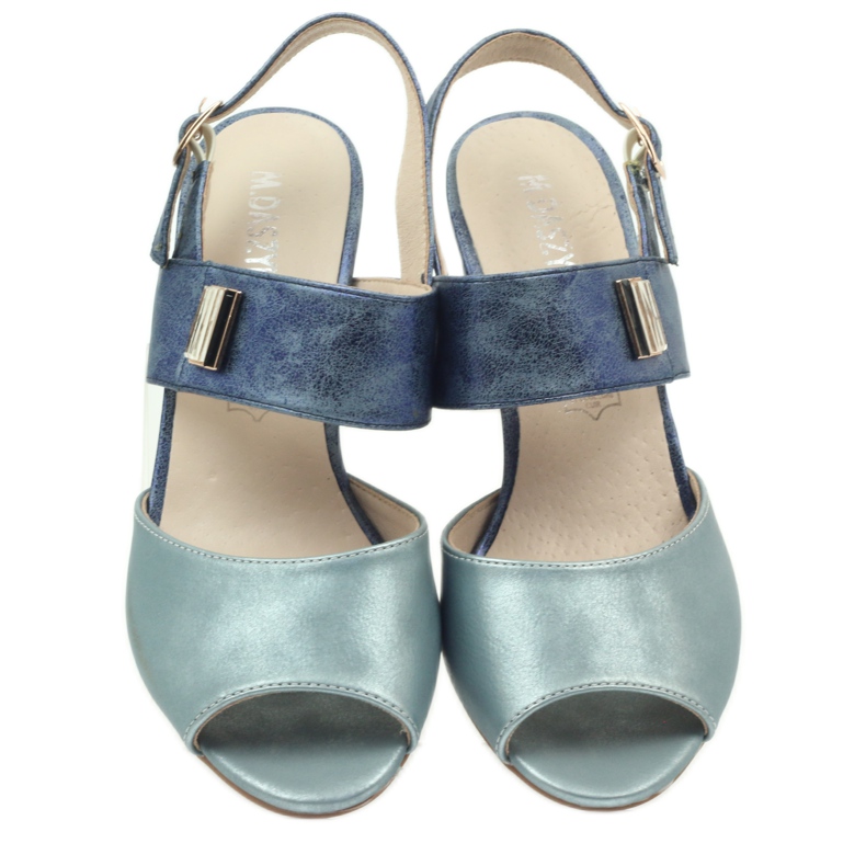M.Daszyński Sandálias palmilha de couro Daszyński azul 3