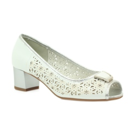 M.Daszyński Sandálias palmilha de couro Daszyński branco marrom cinza 1