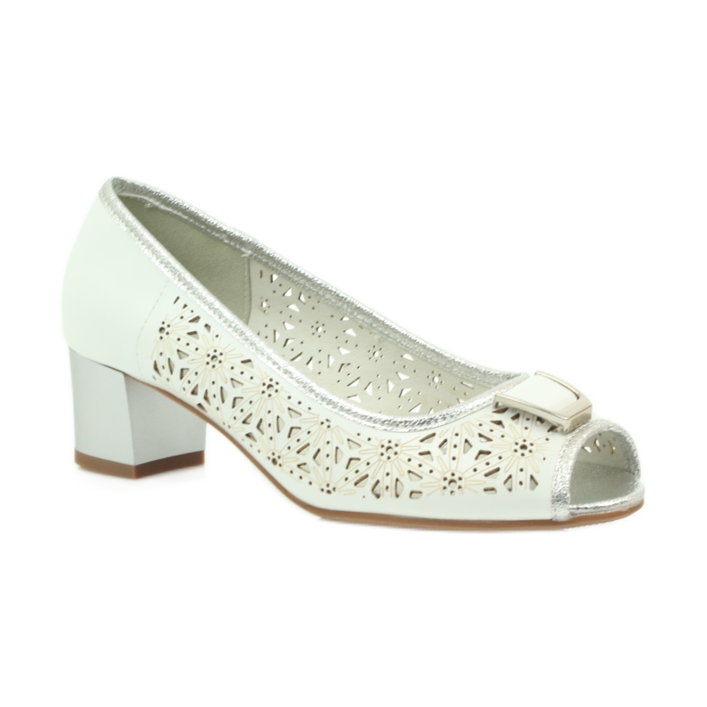 M.Daszyński Sandálias palmilha de couro Daszyński branco castanho cinza 1