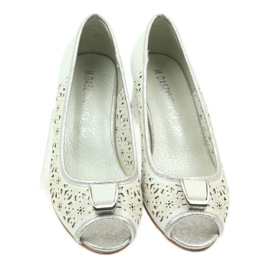 M.Daszyński Sandálias palmilha de couro Daszyński branco marrom cinza 3