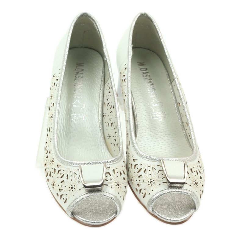 M.Daszyński Sandálias palmilha de couro Daszyński branco marrom cinza 3