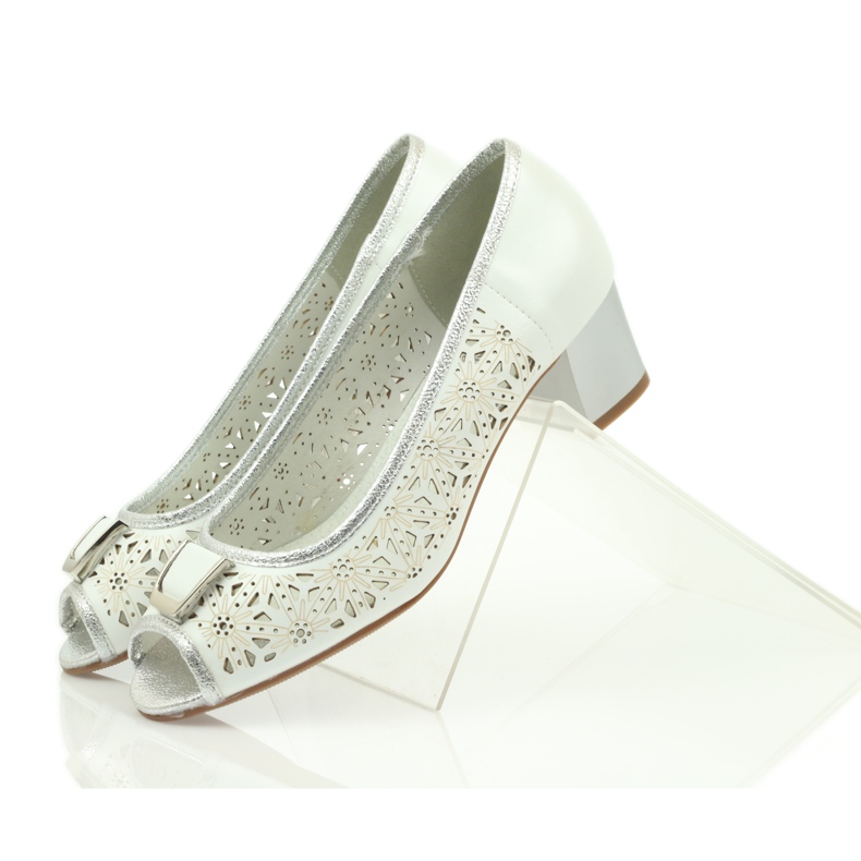 M.Daszyński Sandálias palmilha de couro Daszyński branco marrom cinza 4