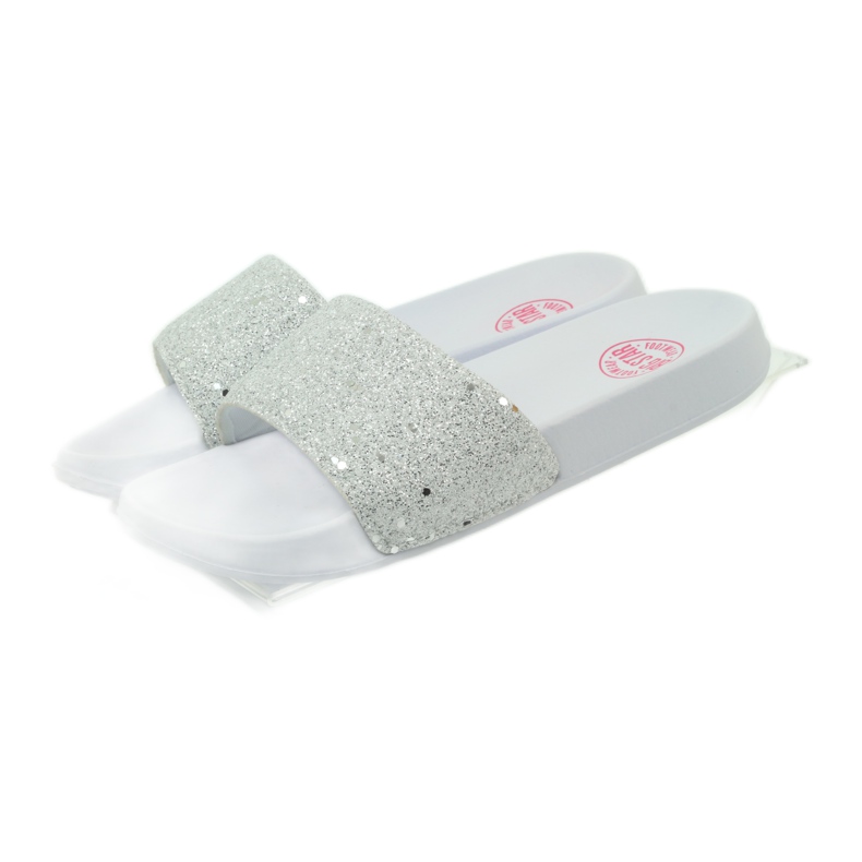 Chinelos perfilados Big Star glitter branco cinza 4