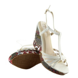 Sandália de cunha branca BL201 branca branco 1