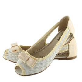 Sabrinas de dedo aberto branco D314 BRANCO / L.BEIGE / L.BEIGE marrom 2