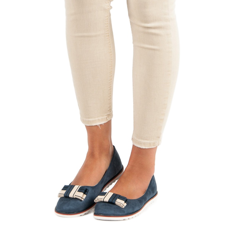 Bailarinas de camurça castanho azul marinho 1