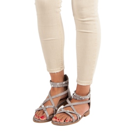 Bello Star Sandália com zíper cinza 1 Bello Star Sandália com zíper cinza 1