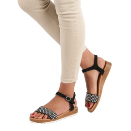 Ch. Creation sandálias rasas pretas preto 1