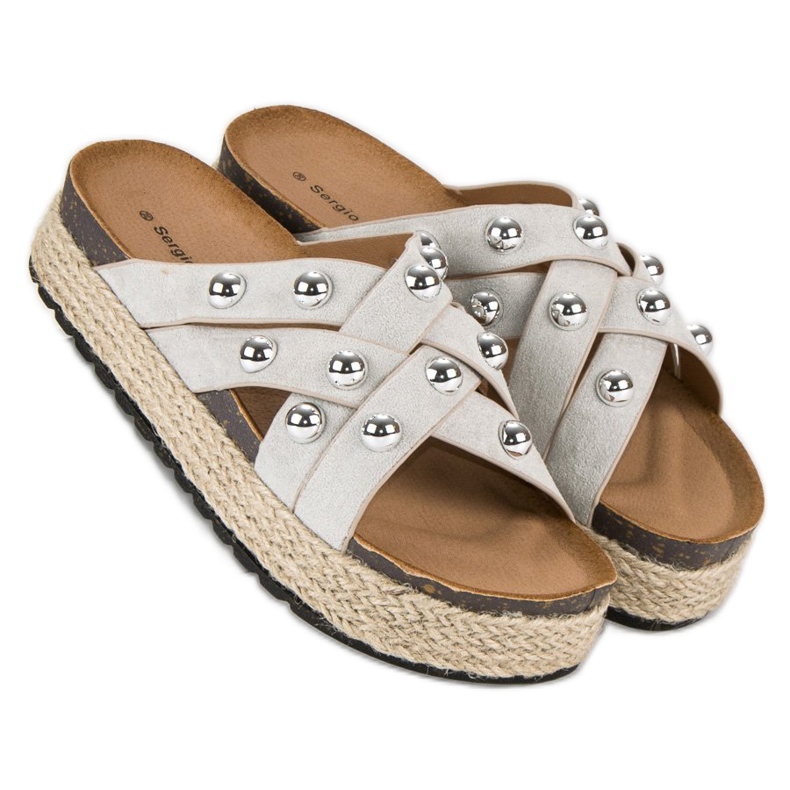 Sergio Todzi chinelos com strass cinza 2