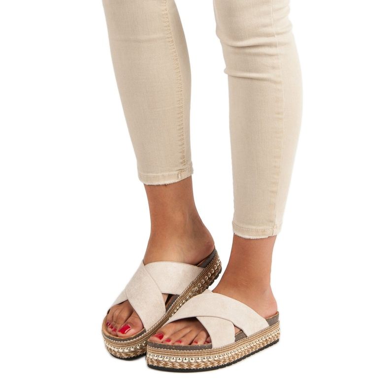 Bello Star flip-flops de plataforma marrom 2