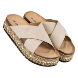 Bello Star flip-flops de plataforma castanho 1