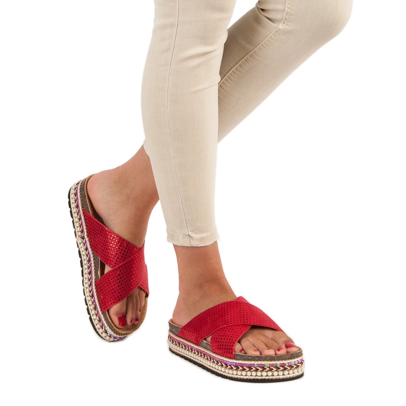 Sergio Todzi Chinelos com estampa étnica vermelho 1