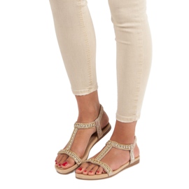 Queentina Sandálias rasas com elástico amarelo 1