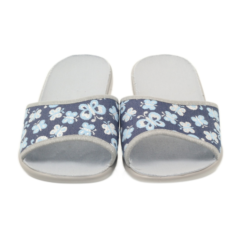 Sapatos femininos Befado chinelos 300D040 chinelos azul cinza azul marinho 4