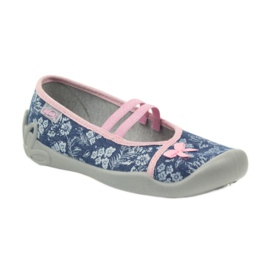 Pantufas flores Befado 116y232 jeans azul rosa azul marinho 1