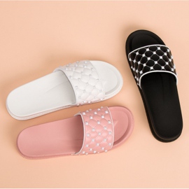 Chinelos femininos estilosos rosa 1