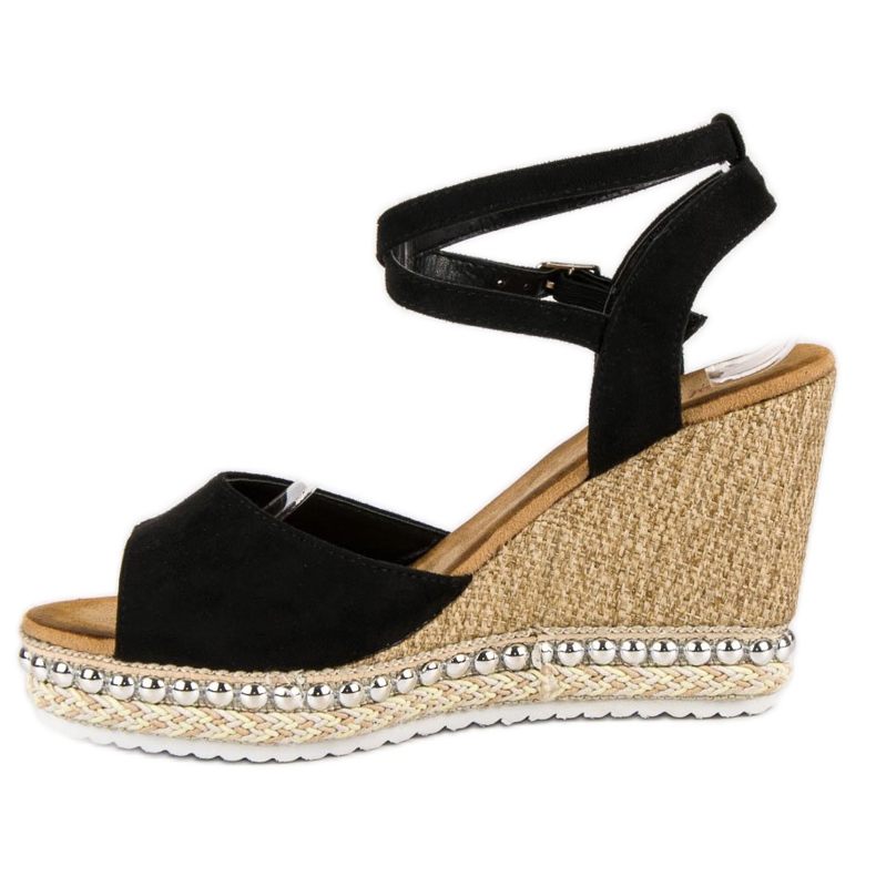 Best Shoes Sandálias de cunha preto 2