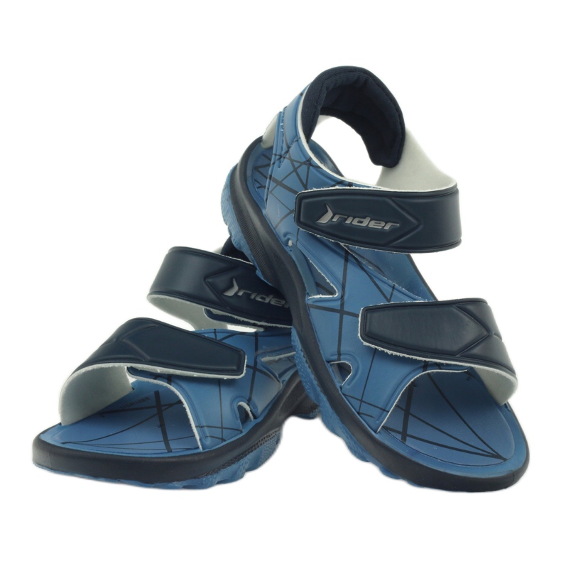 Sapatos infantis de sandálias azuis Rider velcro azul marinho azul 3