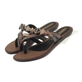 Ipanema Chinelos femininos chinelos com pedras Grendha castanho 5