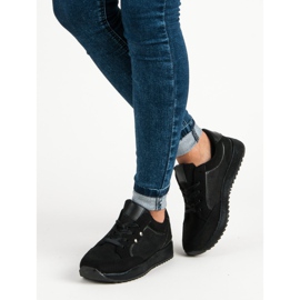 Mckeylor Tênis esportivo de amarração preta preto 2