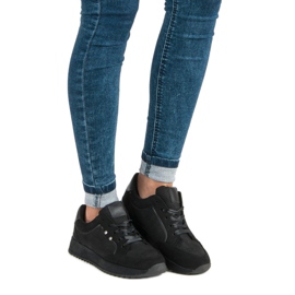 Mckeylor Tênis esportivo de amarração preta preto 1