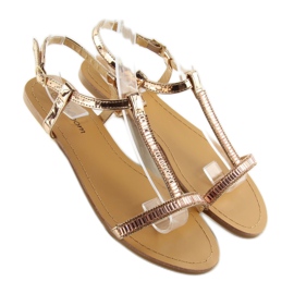 Sandália com zircônias cúbicas rosa SY644 1