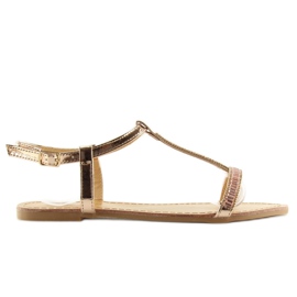 Sandália com zircônias cúbicas rosa SY644 2