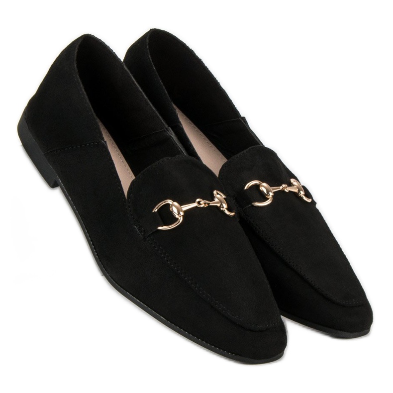 Comer Mocassins de mulher negra preto 1