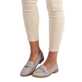 Small Swan Mocassins de camurça cinza 2