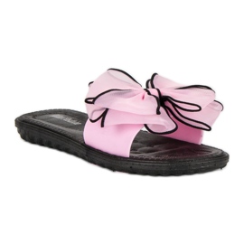 Chinelos com laço rosa 1