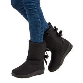 Botas de neve quentes com zíper preto 2